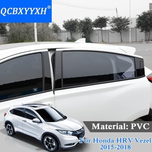 Car Styling For Honda HRV Vezel 2015-2018 Car Window Trim Sticker Middle Column Stickers Decoration PVC Car Styling Accessories