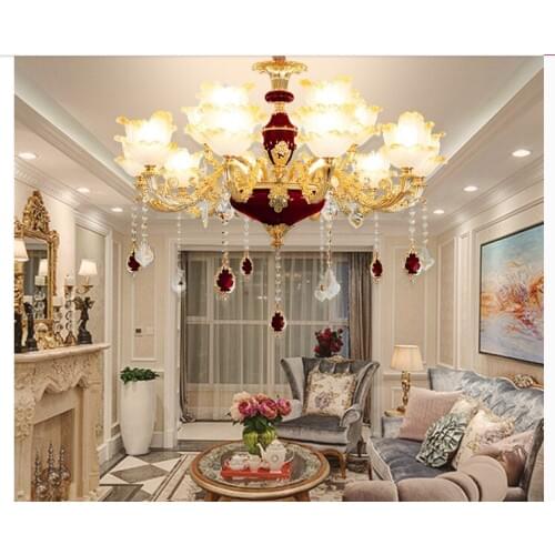Free Shipping French Crystal Chandelier Modern Lamp Villa Living Room Bedroom Dining Lamp European Style Retro Garden Chandelier