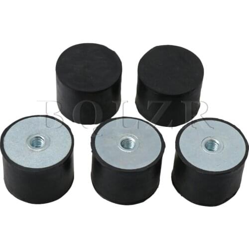 BQLZR 5pcs DE M8 40x30 Female Thread Flat Base Rubber Isolator Replace Silentblock