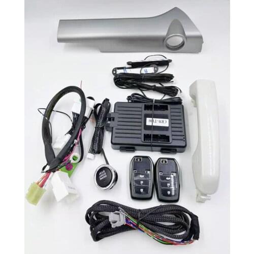 For Toyota PRADO Year 2012 to 2017 Car Add push button start stop remote control system and Keyless go system with panel handle