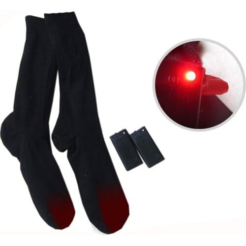 Adjustable Temperature Electric Heated Socks Thermal Heating Long Cotton Sock For Cold Feet Winter Warm Tool