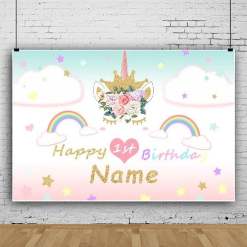 Dream Rainbow Unicorn 1 Year Old Children Backdrops Photography Kids Birthday Party Photos Background for Shooting Decor