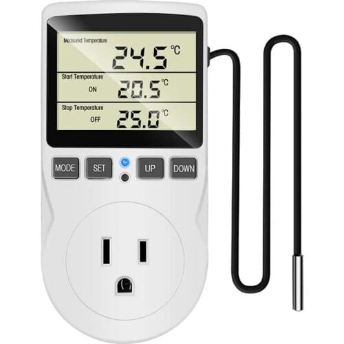 JFBL Hot Digital Temperature Controller Reptile Thermostat Control Socket Plug Heat Pad Cooling Heating Pad Timer US Plug