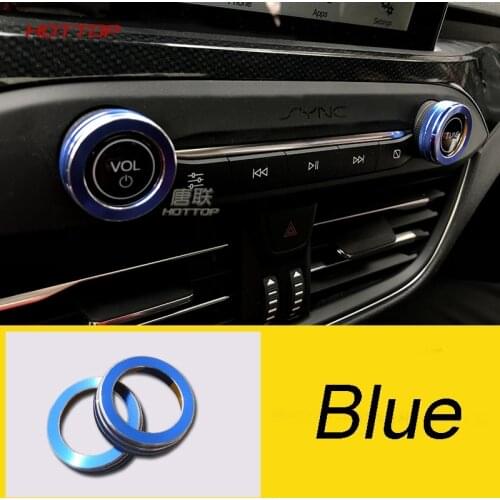 Alum Alloy Car Styling Sound Control Knob Switch Button For Ford Focus 2019 Center Volume Decoration Ring Trim Cover