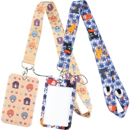 LT1040 Japanese Anime FRUITS BASKET Lanyard For Keychain ID Card Cover Pass student Mobile Phone Badge Holder Key Ring