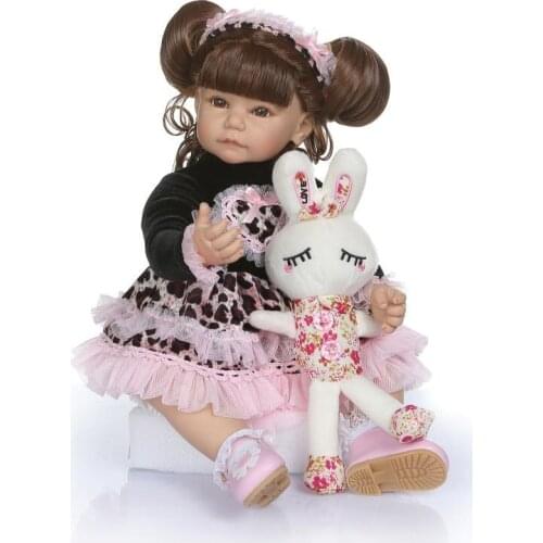 Cute reborn baby dolls kids toys gift 20" lifelike silicone vinyl doll cloth body adorable girl reborn toddler alive real dolls