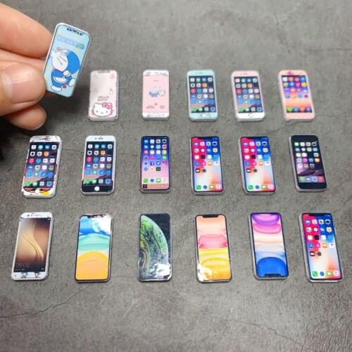 1:12 Dollhouse Miniature Accessories Mini Resign Mobile Phone Model Simulation Toy doll accessories For barbie Doll