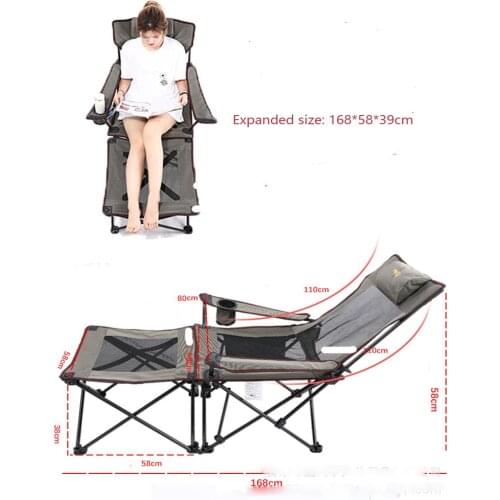 Multifunctional Folding Chair Beach Lounge Chair Camping Chair Fishing Chair