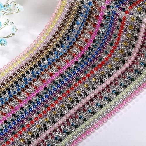 New Colorful ABS Pearl Claw Chain Base Cup Apparel Sewing Diy Dress Wedding Craft Clothes Accessorie For Decoration