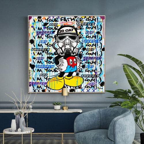 Pop Art Graffiti Cartoon Posters and Prints Wall Art Canvas Animal Mask Painting Sexy Women Picture for Living Room Home Decor