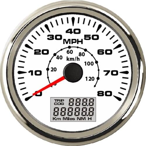 SAMDO Waterproof 85mm 7 Backlight GPS Speedometer Gauges 0-120Km/h GPS Speed Odometers Speed Indicators 0-80MPH For Marine Boat