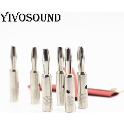 Yivosound copper plating rhodium 4mm Banana Plug For Video Speaker Adapter Banana Plugs Audio Wire Cable Connector