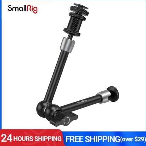 SmallRig 11 Inch Articulating Rosette Arm with Cold Shoe Mount & Standard 1/4"-20 Threaded Screw Adapter Extension Arm -1498