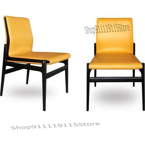 Modern Solid Wood Chair Study Leisure Back Chair Hotel Model Room Dining Chair Designer Chair
