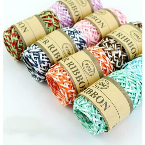 Bocheng DIY Raffia Colorful Paper Rope Braided 8 Colors 10M Handmade Accessory Crafts Twine String Wrapping Decoration Scrapbook