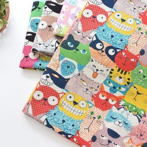 Japan vintage cat fabric Retro style cotton fabric for DIY Bag 1 order=50cm*110cm