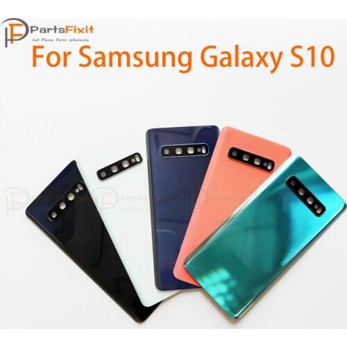 S10 Rear Housing Battery Door with Camera Lens for Samsung Galaxy S10 Back Housing Glass Cover with Camera Lens and Adhesive