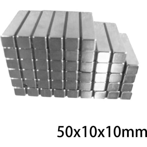 1/2/5/10/15/20PCS 50x10x10 Strong Magnet sheet 50mm*10mm Permanent Neodymium Magnet 50x10x10mm Strip Block Magnets 50*10*10