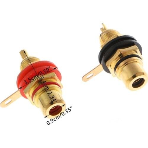 1 Pair RCA Female Socket Connector Chassis Panel Mount Adapter Terminal Plug New