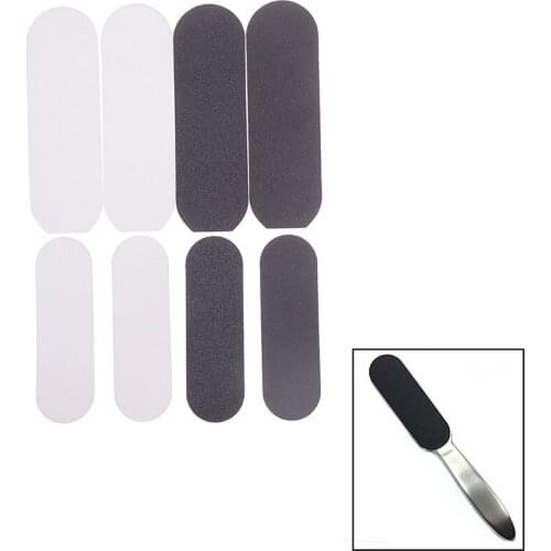 10pcs/lot Sand Paper Replacement For Stainless Steel Double Sided Foot Rasp File Calluses Remover Pedicure Foot Care Tool 2Sizes
