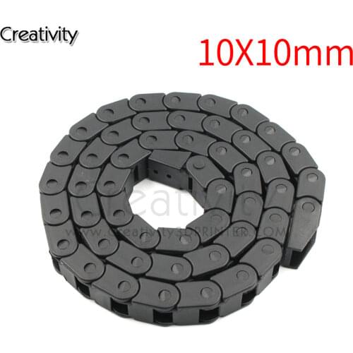 10 x 10mm L1000mm Cable drag Chain Wire Carrier Bridge Type Plastic Towline 10*10 With End Fit for Router Machine Tool 10*10MM