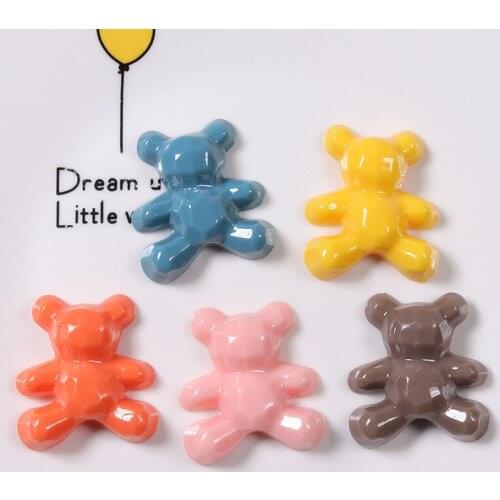 20Pcs Resin Kawaii Big Simulation Bear Cute Animal FlatBack Cabochons Scrapbooking DIY Phone Necklace Embellishments Craft Decor