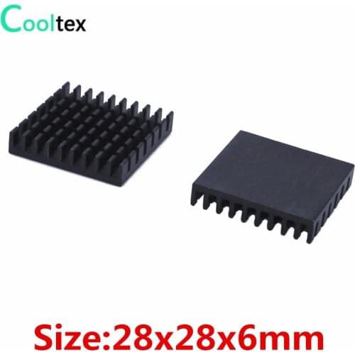 200pcs/lot) 28x28x6mm Aluminum heatsink radiator heat sink for IC Electronic integrated circuit cooling cooler