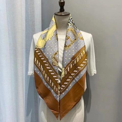 2021 new spring women scarf quality shawl silk fashion scarf headscarf beach sunscreen bag headscarf scarf 90cm*90cm