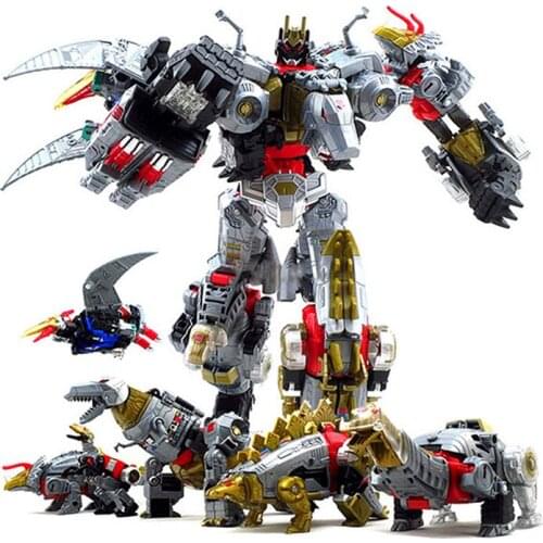 5 In 1 Dinobots Combiner Megazord Action Figure Transformation Grimlock Slag Snarl Sludge Swoop Dinobots Deformation Robot Toys