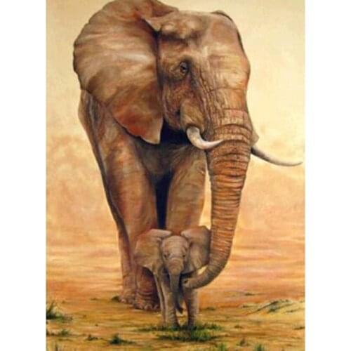 5D DIY Square/Round Diamond Animal Painting Elephant Beauty Picture Cross Stitch Embroidery Home Decoration Artwork TX129