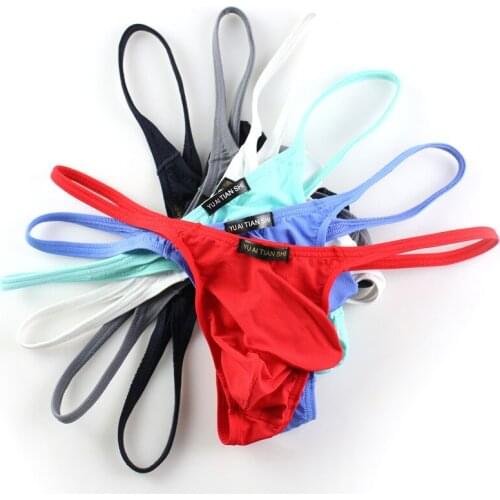 6PCS Mens Sexy Thongs Elephant Nose Bikini Gay Men Underwear T-Tack Thong G String Homme Jockstrap Briefs Male U Pouch Panties