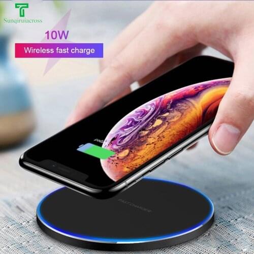 10W Fast Charging Wireless Chargers Pad Telefones Celulares Carregador Green Cargador Mobile Phone Accessories Ultra Slim