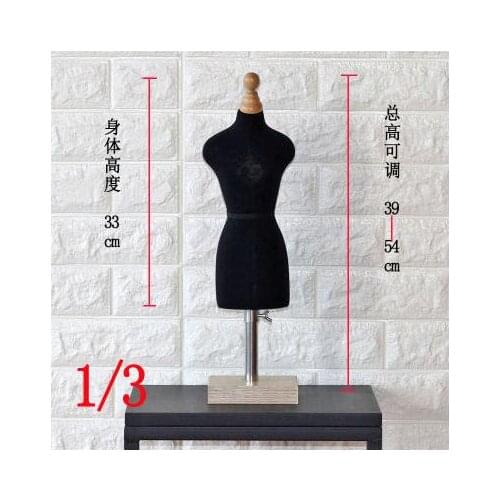 Black 1/3 Female Woman Body Mannequin Sewing For Clothes Model,Busto Dresses Form Stand1:2 Scale Jersey Bust Can Pin 1pc C760