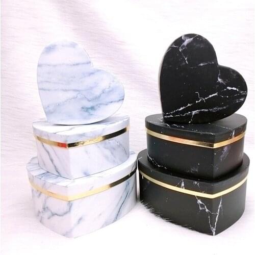 Florist Hat Boxes Heart Shaped Box Set of 3 Packaging Gift Box for Favors Birthday Party Flowers Gifts Living Vase Decoration