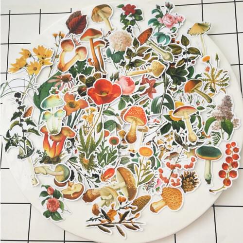 70pcs/bag plant big flower stickers DIY scrapbooking colorful charm plant series album journal happy planner decoration stickers