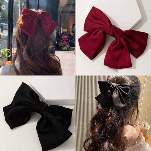 Docona Korea Charming Big Bowknot Hairpin for Women Temperament Sweet INS Ponytail Hairgrip Floral Hair Girls Accessories