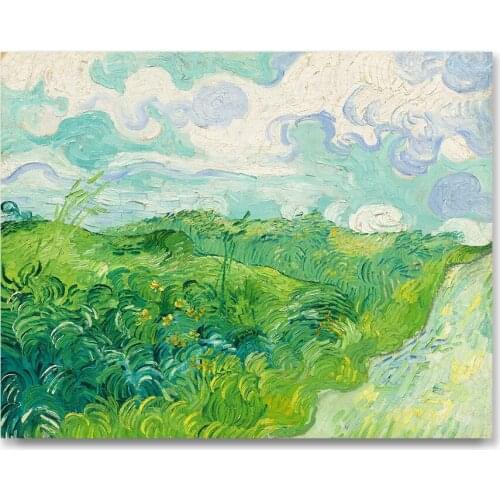 Canvas Paintng Green Wheat Fields Poster Botanical Living Room Hanging Painting Peony Picture Aesthetic Room Decor Home Decor