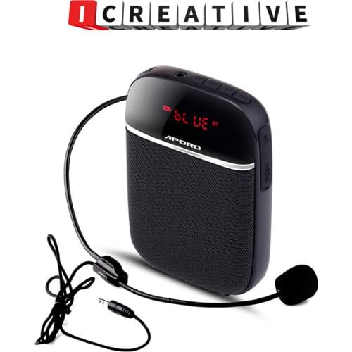 ICREATIVE T2 Voice Amplifier Bluetooth-compatible Speaker With Wired Microphone Portable 10W Audio Record FM Radio Music Player