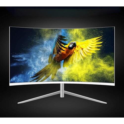 Curved Monitor 24 Inch Fhd 1920*1080 Frameless LCD LCD Ips Screen Pc Monitor Vga For Office Use