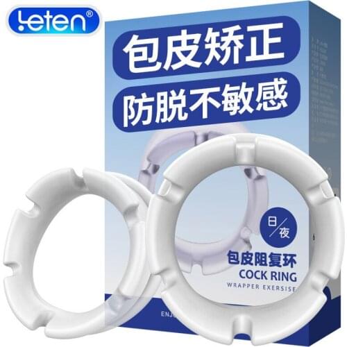 Leten Penis Glans Circumcision Ring 2 types Delay Ejaculation Cock Ring Extend Sex Time Sex Product Sex Toy for Men