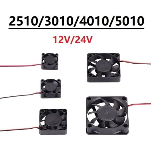 MEGA 2510 3010 4010 5010 Fan 12V 24V DC Cooler Brushless 2 Pin XH2.54 Wire Radiator 3D Printers Parts For J-head Hotend Heatsink