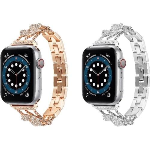 Bling Diamond Rhinestone Metal Band for Apple Watch Series 6 5 4 3 2 1 SE Wrist Strap