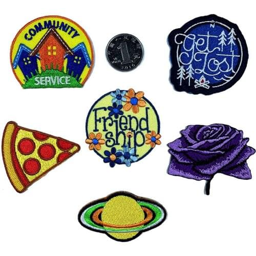 50pcs/Lot Embroidery Patches Letters Clothing Decoration Accessories Alternative Weird Stuff Diy Iron Heat Transfer Applique