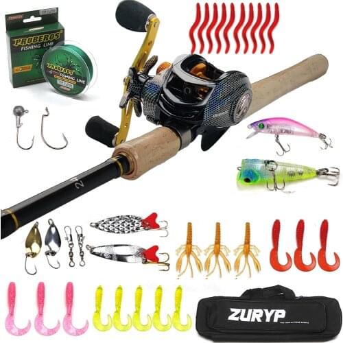 ZURYP New Telescopic Lure Rod combo 2.1M-2.7M Casting fishing Rod set with bag Portable Carbon Fiber travel fishing set
