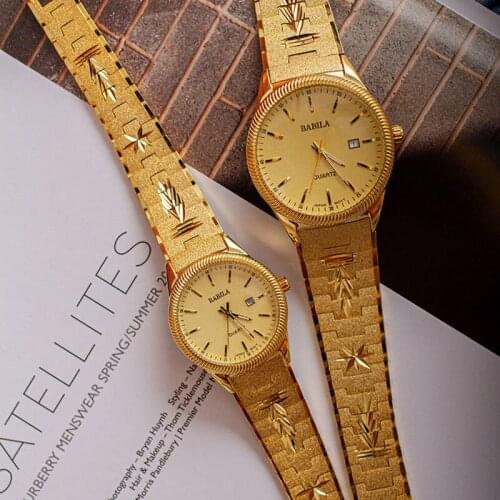 2021 new lovers watch sand gold watch copper plated case calendar function ultra thin movement high grade fashion does not fade