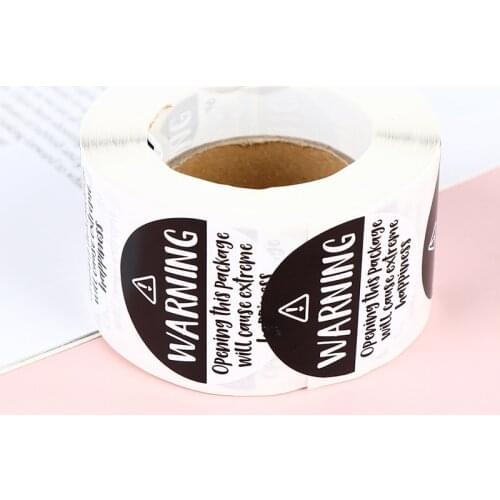 500pcs Black and White Adorable Warning: Extreme Happiness Sticker Labels