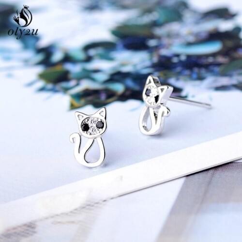 Oly2u Trending Minimalist Jewellery Korean Style Jewelry Accessories Animal Cute Cat Stud Earrings For Women Accessories