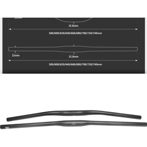 MTB Full Carbon friber Bicycle Handlebar Flat/Rise 3K Handlebar Mountain bike part 31.8*580/600/620/640/660/680/700/720/740