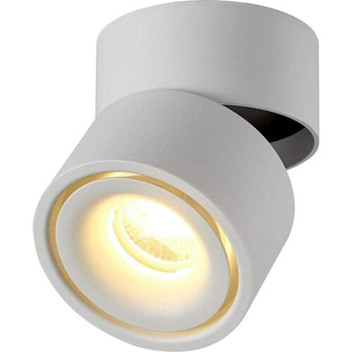 Dimmable Indoor Led Ceiling Spotlight Downlights Surface Mounted 7W 90° Foldable And 360° Rotatable Lamp for Bedroom Living Room