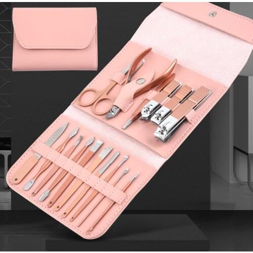 Professional Manicure Stainless Steel Nail Clipper Set Ear Spoon Art Cuticle Utility Tools for Portable Travel